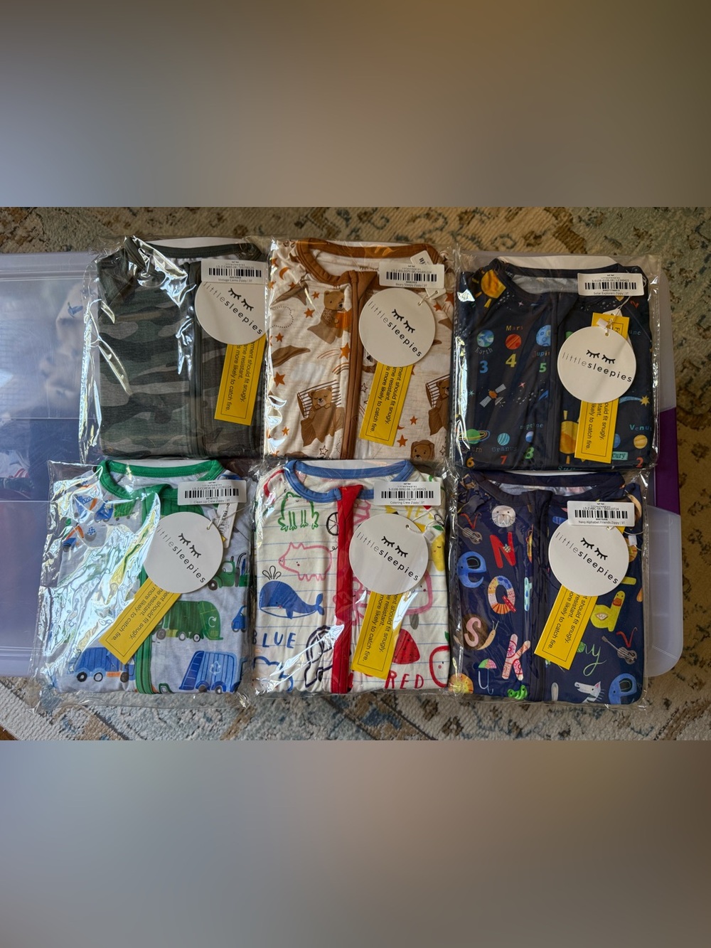 Little Sleepies Zippy Pajamas SET OF 6